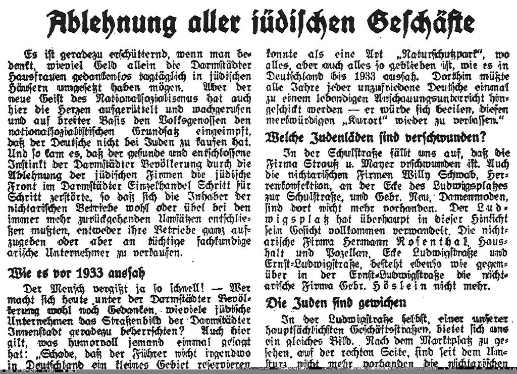 Artikel in der der Hessischen Landeszeitung vom 3.7.1938 Artikel in der Hessischen Landeszeitung vom 3.7.1938