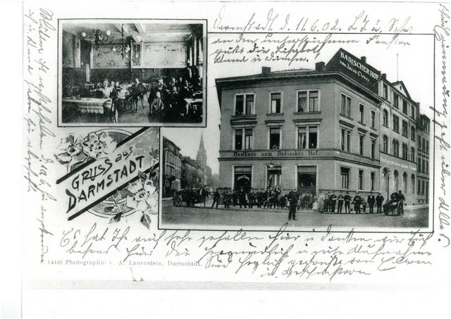Badischer Hof, Postkarte aus dem Jahr 1902 Badischer Hof, Postkarte aus dem Jahr 1902
