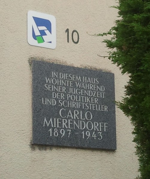 Gedenktafel Mierendorff im Roquetteweg 10 in Darmstadt (2014)