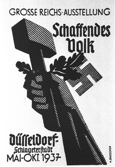 Plakat zur Ausstellung "Schaffendes Volk" im Jahre 1937