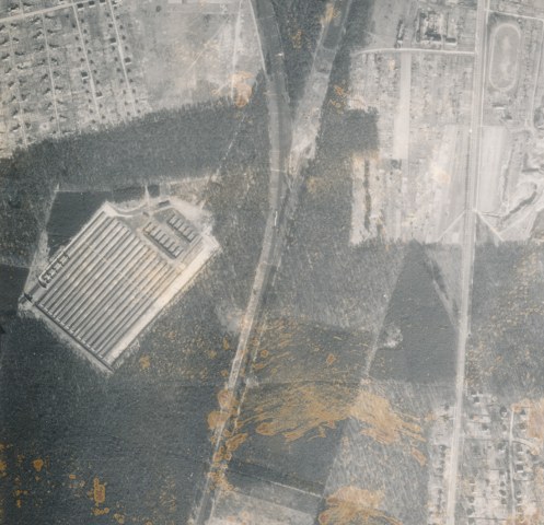 Luftaufnahme des Schieplatzes (1945)